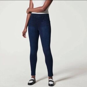 Spanx Jean-ish Ankle Leggings Jeggings Jeans Dark Blue Size XS Tall